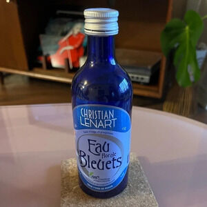 Vintage Blue Glass Bottle Empty